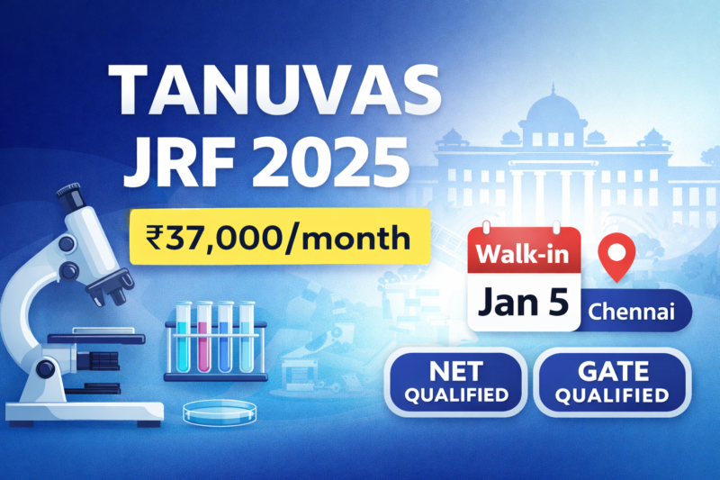 TANUVAS Junior Research Fellow Recruitment 2025 – Complete Job Post